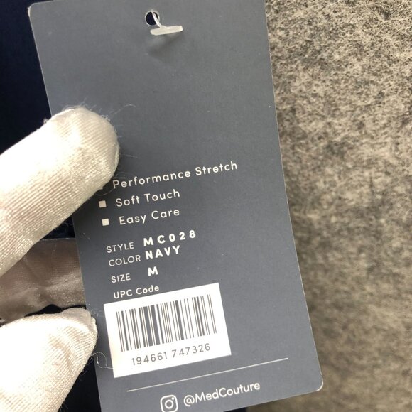 NWT Med Couture Maternity Scrub Pants Womens M Navy Blue Over Belly Straight - Picture 6 of 12